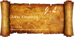 Jahn Leopold névjegykártya